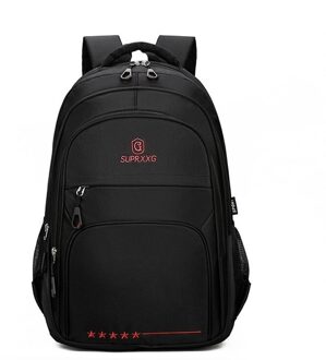 Zwarte Rugzak Mannen Nylon Waterdichte Grote Capaciteit Studenten Hoge Schooltas Pak Mannelijke Back Pack Laptop 15.6 Inch Usb Rood