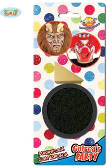 Zwarte schmink met sponsje