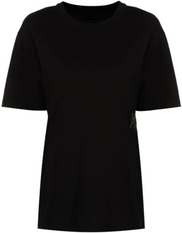 Zwarte Shirts met Puff Logo en Gebonden Hals Alexander Wang , Black , Dames - M,S,Xs,2Xs