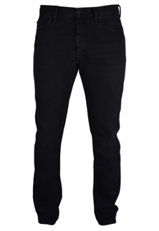 Zwarte Slim-Fit Jeans met Blauwe Strepen Off White , Black , Heren - W32,W33,W31,W34