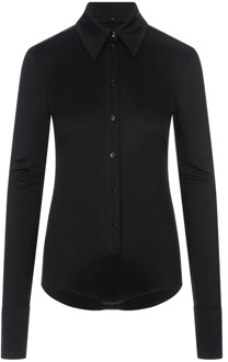 Zwarte Slim Fit Overhemd Sportmax , Black , Dames - M,Xs