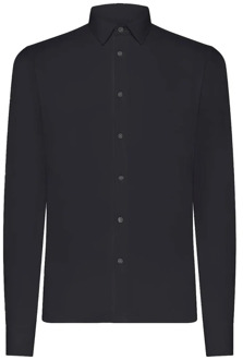 Zwarte Slim Fit Oxford Overhemd RRD , Black , Heren - 2XL