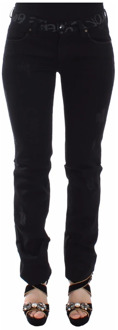 Zwarte Slim Jeans Denim Broek Skinny Stretch Ermanno Scervino , Blue , Dames - W26
