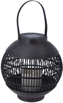Zwarte solar lantaarn 24 cm