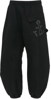 Zwarte sportieve broek met gedraaid ontwerp JW Anderson , Black , Heren - Xl,L,M