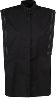 Zwarte Ss22 Dameskleding Shirts Dondup , Black , Dames - Xs,2Xs
