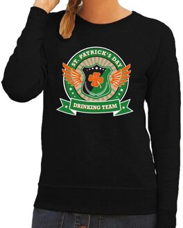 Zwarte St. Patricks day drinking team sweater dames XL
