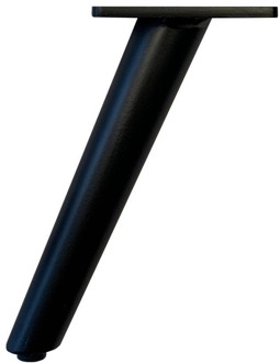 Zwarte stalen retro tapse meubelpoot 16 cm