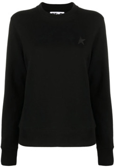 Zwarte Star Katoenen Sweatshirt Golden Goose , Black , Dames - S,Xs