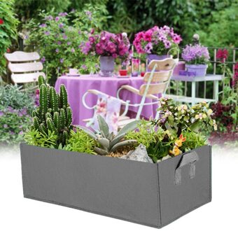 Zwarte Stof Plant Grow Bag Tuin Vierkante Tuingereedschap Bloem Groente Planten Planter Pot Handvatten Voor Hydrocultuur