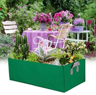Zwarte Stof Plant Grow Bag Tuin Vierkante Tuingereedschap Bloem Groente Planten Planter Pot Handvatten Voor Hydrocultuur