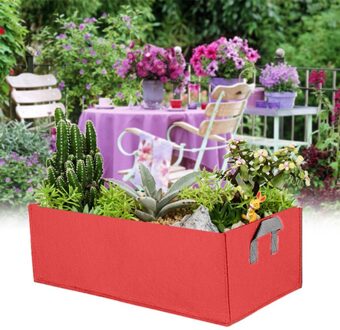 Zwarte Stof Plant Grow Bag Tuin Vierkante Tuingereedschap Bloem Groente Planten Planter Pot Handvatten Voor Hydrocultuur