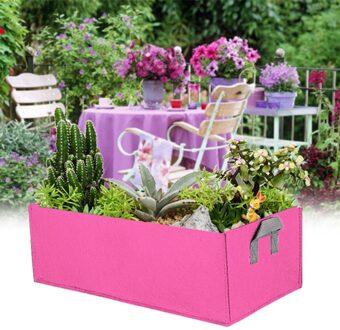 Zwarte Stof Plant Grow Bag Tuin Vierkante Tuingereedschap Bloem Groente Planten Planter Pot Handvatten Voor Hydrocultuur