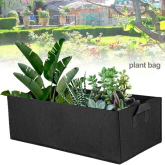 Zwarte Stof Plant Grow Bag Tuin Vierkante Tuingereedschap Bloem Groente Planten Planter Pot Handvatten Voor Hydrocultuur