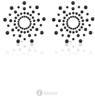Zwarte strass tepelplakkers ,BL273580 - Maat: One Size