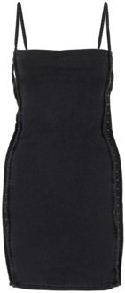 Zwarte stretch denim mini-jurk Y/Project , Black , Dames - M,S