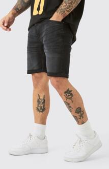 Zwarte Stretch Skinny Fit Denim Shorts, Black - 30