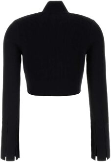 Zwarte Stretch Viscose Blend Izan Cardigan - L