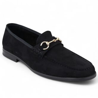 Zwarte suède mocassins met leren voering voor heren - EU 45