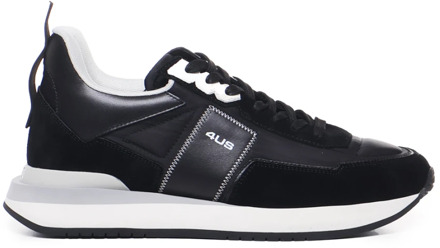Zwarte Suède Sneakers met Contrasterende Zool Paciotti , Black , Heren - 40 Eu,41 Eu,43 Eu,42 Eu,44 EU