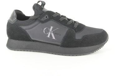 Zwarte Suède Stoffen Sneakers Calvin Klein , Black , Heren - 44 Eu,45 EU