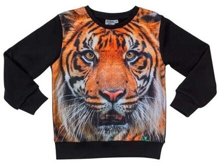 Zwarte sweater met tijger voor kinderen 128 (8-9 jaar)