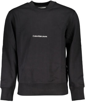 Zwarte Sweatshirt met Lange Mouwen Geborduurd Logo Calvin Klein , Black , Heren - 2Xl,Xl,L,M,S