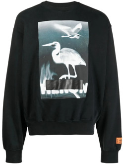 Zwarte Sweatshirt - Regular Fit - Koud Weer - 100% Katoen Heron Preston , Black , Heren - Xl,S
