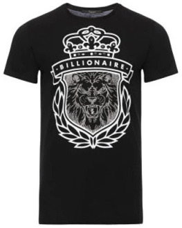 Zwarte T-shirt met logoprint Billionaire , Black , Heren - S,Xs