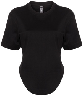 Zwarte T-shirt van Biologisch Katoen met Logo Print Adidas by Stella McCartney , Black , Dames - L,S,Xs