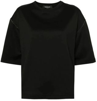 Zwarte T-shirts en Polos Fabiana Filippi , Black , Dames - L,M,S,Xs,3Xs