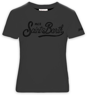 Zwarte T-shirts en Polos MC2 Saint Barth , Black , Dames - M,S,Xs