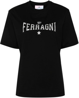 Zwarte T-shirts en Polos van Chiara Ferragni Chiara Ferragni Collection , Black , Dames - S,Xs,2Xs