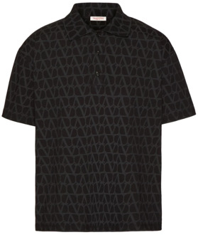 Zwarte T-shirts en Polos van Valentino Garavani Valentino Garavani , Black , Heren - Xl,L,M