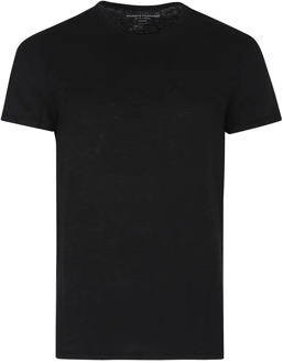 Zwarte T-shirts & Polos Ss24 Majestic Filatures , Black , Heren - Xl,L,M,S