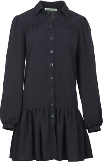 Zwarte Tencel jurk met knopen