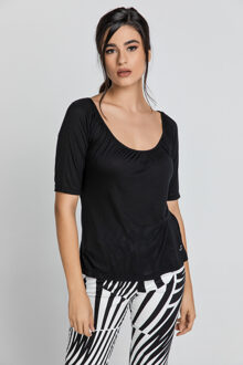 Zwarte top met korte mouwen - maat S