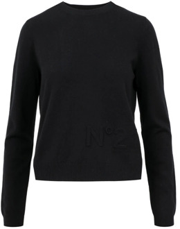 Zwarte trui met lange mouwen N21 , Black , Dames - 2Xl,Xl,L