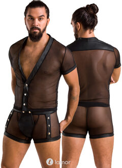 Zwarte tule Heren Set, PA052 - Maat: S/M