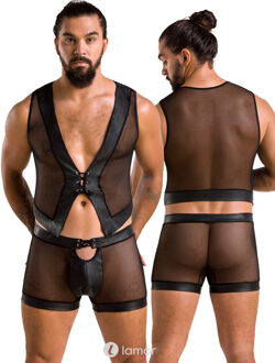 Zwarte tule Heren Set, PA053 - Maat: S/M