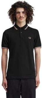 Zwarte Twin Tipped Polo Shirt Fred Perry , Black , Heren - Xl,L,M,S