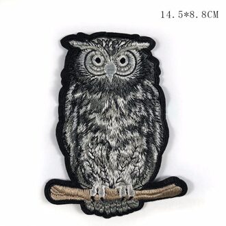 Zwarte Uil Borduren Badges Voor Kleding Naaien Punk Dier Patches Diy Custom Vogels Applicaties Op Jas Zak parches