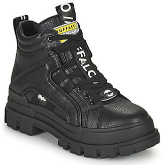 Zwarte veganistische mid-top schoenen Buffalo , Black , Dames - 37 Eu,39 Eu,36 EU