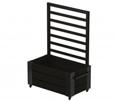 Zwarte Verrijdbare Plantenbak Cubic Met Klimrek 130 CM Black