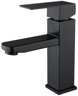 Zwarte Vierkante Badkamer Wastafel Kraan Enkele Handgreep Wastafel Kraan Tap Badkamer Wc Badrandcombinaties Basin Tap 304 zwart