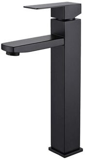 Zwarte Vierkante Badkamer Wastafel Kraan Enkele Handgreep Wastafel Kraan Tap Badkamer Wc Badrandcombinaties Basin Tap zwart Tall