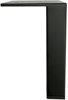 Zwarte vierkanten industriële meubelpoot 17 cm