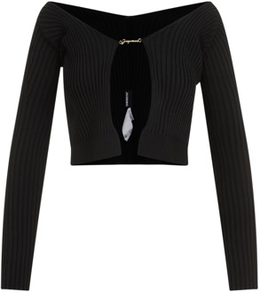 Zwarte Viscose Cardigan Sweater Jacquemus , Black , Dames - S,Xs,2Xs