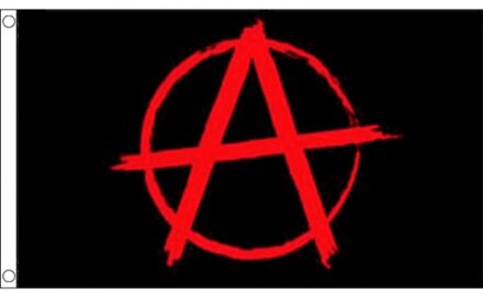 Zwarte vlag met Anarchy logo