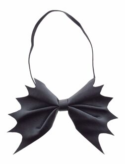 Zwarte vlinderstrikje vleermuis vleugels - volwassenen - Carnaval/Halloween accessoires